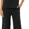 Pajama Sets for Women 2 Piece Ribbed Knit Summer Cute Pj Set Comfy Matching Lounge Sets Loungewear Sleepwear