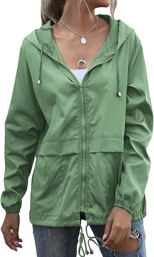 71_n-OjKjBL._AC_SL1500 Women's Waterproof Raincoat Lightweight Rain Jacket Hooded Windbreaker with Pockets for Outdoor