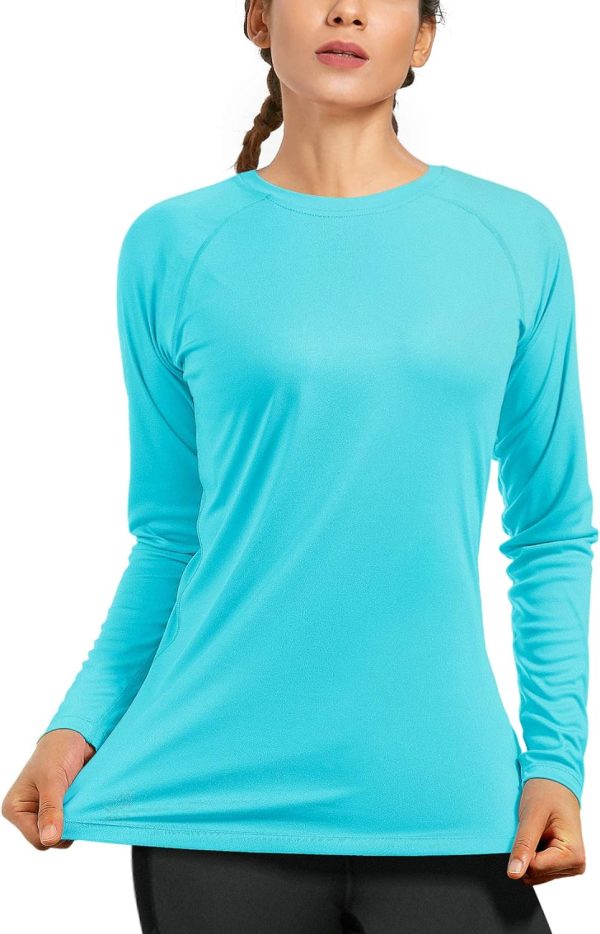71aR3oRTTPL._AC_SL1500 Women's Long Sleeve UPF 50+ UV Sun Protection Shirts Rash Guard Swim T-Shirt/Hoodie Quick Dry for Outdoor Hiking