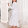 71bDBZQdaEL._AC_SL1500 Long Cotton Nightgown Women's Long Sleeve Sleepwear Full Length Night Dress Soft Comfy Loungewear
