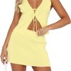 Women 2 Piece Sweater Skirts Outfits Set Tie Front Sleeveless Cami Tanks Slim Fit Bodycon Mini Skirt Sexy Dress Set