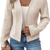 2024 Summer Cropped Collarless Blazer Lightweight Fully Lined Open Front Elegant Petite Work Office Jackets