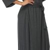 71dR2lOlnSL._AC_SL1500 Womens Soft Long Kimono Robes Lightweight Full Length Knit Bathrobe With Pockets Ladies Casual Dressing Gown