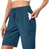 71gfMvdw2xL._AC_SL1500 Women's Lightweight Hiking Cargo Shorts Quick Dry Athletic Shorts for Camping Travel Golf with Zipper Pockets Water Resistant