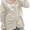 Women's Raincoats Lightweight Waterproof Windproof Adjustable Windbreaker Rain Jackets Hooded with Pockets S-XXL