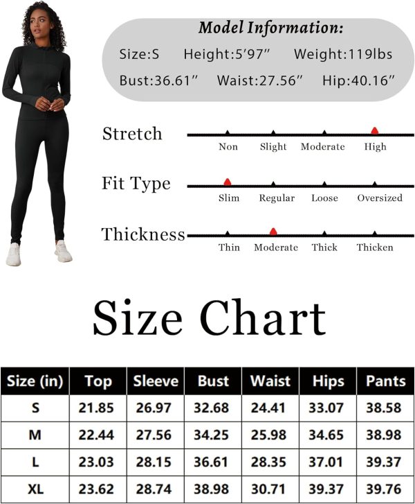 71r4NhvVw2L._AC_SL1500 Two Piece Outfits for Women Workout Sets Bodycon Tracksuit Long Sleeve Zip Up Hoodie Jacket Jogger Sweat Pants Set