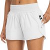 71s3APQILyL._AC_SL1500 Athletic Shorts for Women with Pockets High Waist Running Workout Shorts Gym Yoga White Summer Shorts
