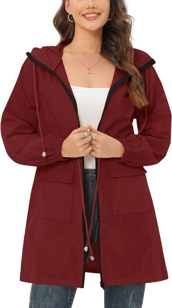 71sPB4MNsML._AC_SL1500 Rain Jacket for Women Waterproof with Hood Active Outdoor Long Rain Coats Packable Raincoat Lightweight Windbreaker