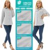Women's UPF 50+ Long Sleeve UV Sun Protection Safari Shirt, Quick Dry SPF Hiking Fishing Breathable Shirts