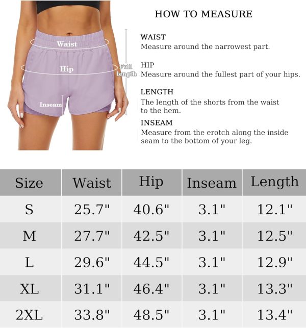 2 Pack Athletic Shorts for Women, Quick Dry Running Shorts with Pockets High Waisted Workout Gym Sports Shorts