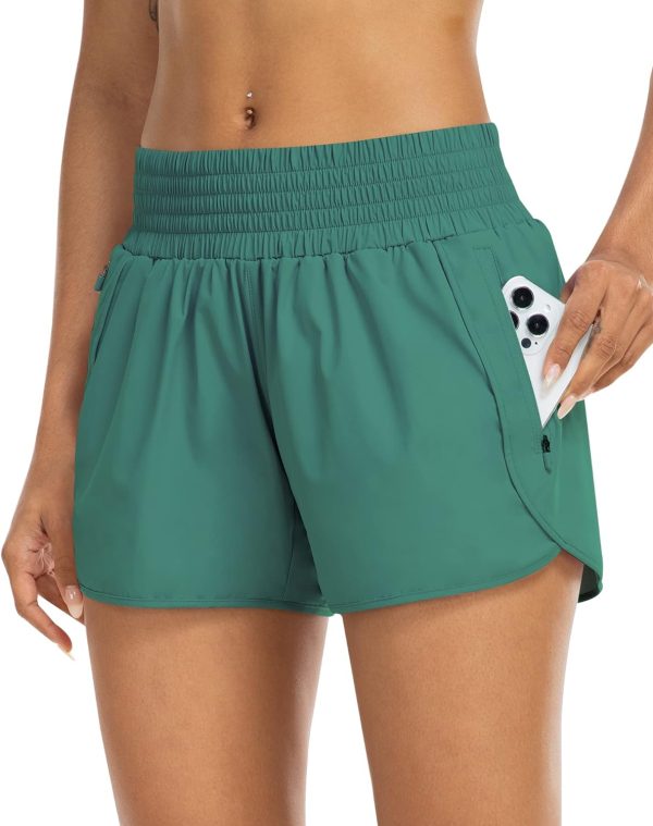 71wyv9qHvRL._AC_SL1500 Athletic Shorts for Women with Pockets High Waist Running Workout Shorts Gym Yoga White Summer Shorts