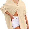71xae7yAS-L._AC_SL1500 Womens Bathing Suit Cover Up Bikini Swimsuit Coverup Beach Cover Ups Button Down Shirts for Women