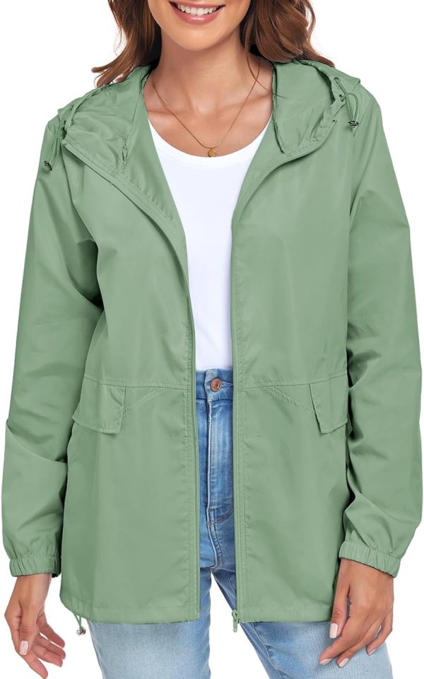 71ySDLLvdxL._AC_SL1500 Women's Lightweight Raincoat Waterproof Packable Outdoor Windproof Hooded Active Rain Jacket S-XXL