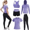 Workout Sets for Women 5 PCS Yoga Outfits Activewear Tracksuit Sets
