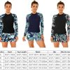 71z_T9uifYL._AC_SL1001 Women 2 Piece Rash Guard Long Sleeve Swimsuits Swim Shirt with Shorts Set Sun Protection UPF 50+ Surf Bathing Suits