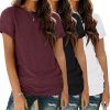 Womens 3 Pack T Shirts Basic Short Sleeve Tees Crewneck Fashion Tops Loose Fit Lightweight Casual Summer Clothes 2024