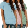 Womens 3 Pack T Shirts Basic Short Sleeve Tees Crewneck Fashion Tops Loose Fit Lightweight Casual Summer Clothes 2024