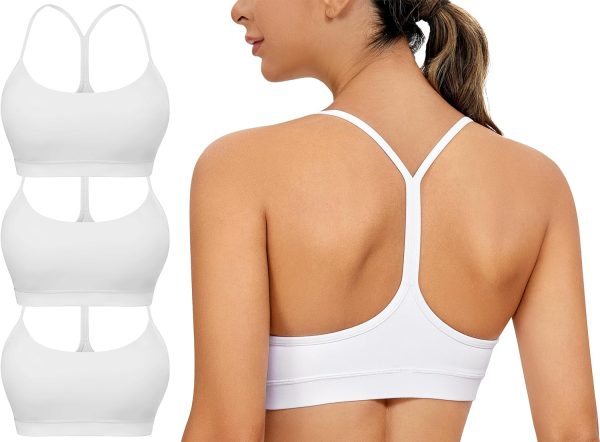 81G36UI0EaL._AC_SL1500 Spaghetti Strap Padded Sports Bras for Women - Y Back Yoga Workout Tops (3 Pack)