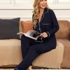 Pajamas Set Long Sleeve Womens Button Down Sleepwear Two Piece Nightwear Soft Pj Lounge Sets S-XXL