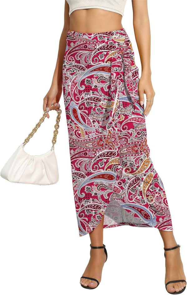 81OHa8TNmmL._AC_SL1500_43e4ca62-a845-4292-8cee-7b7e46c36ae3 Women’s Maxi Skirt High Waist Wrap Pencil Long Skirts for Women Slim Boho Draped Front Bodycon Dresses