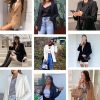 Womens Casual Blazers Oversized Open Front Cardigan Long Sleeve Work Office Blazer Jackets S-XXL