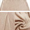 Midi Pencil Basic Skirt Casual Solid Split Side Stretchy Ribbed Knit Bodycon Mid Length Skirts for Women