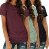 Womens 3 Pack T Shirts Basic Short Sleeve Tees Crewneck Fashion Tops Loose Fit Lightweight Casual Summer Clothes 2024