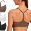81thANrnfiL._AC_SL1500 Spaghetti Strap Padded Sports Bras for Women - Y Back Yoga Workout Tops (3 Pack)