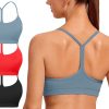 81uueFPv6UL._AC_SL1500 Spaghetti Strap Padded Sports Bras for Women - Y Back Yoga Workout Tops (3 Pack)
