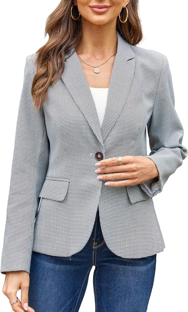 A1_FCOGsehL._AC_SL1500_bd3fa361-e46b-4ae7-b24a-ccf43ab36e5a Womens Casual Blazers Long Sleeve Lapel Button Slim Work Office Blazer Jacket