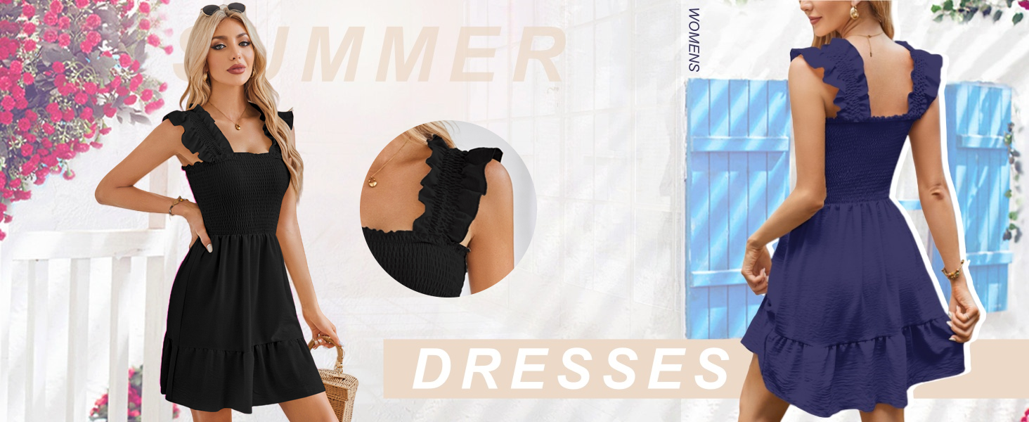 Ladies Summer Ruffle Dress